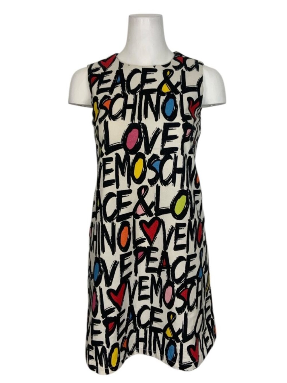 Love Moschino Peace & Love Logo All Over Print Dress 2